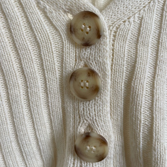 Cream ribbed button up cropped cardigan. Long sleeve. Urban outfitters. Size S - Picture 3 of 4